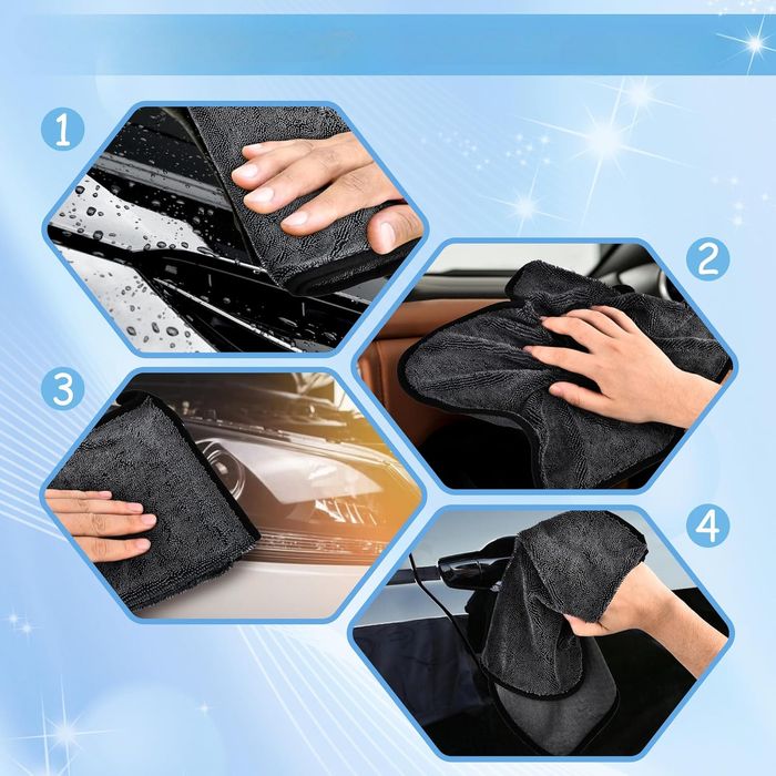 COZCLAM Ścierki do Osuszania z Mikrofibry 3 Rozmiary Szare