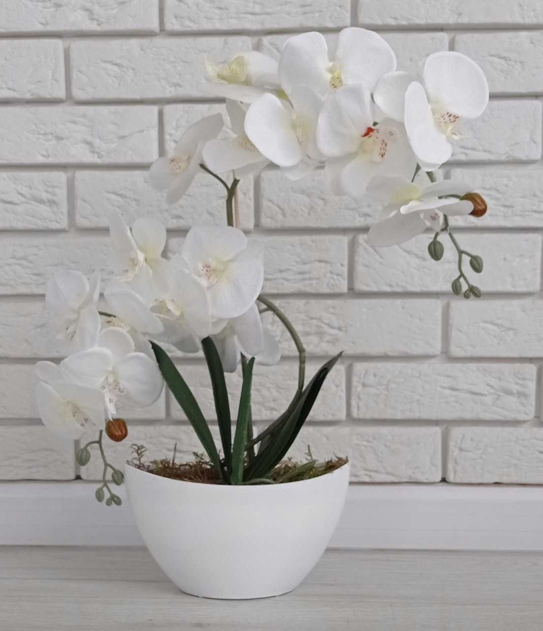 Storczyk sztuczny orchidea biały w doniczce