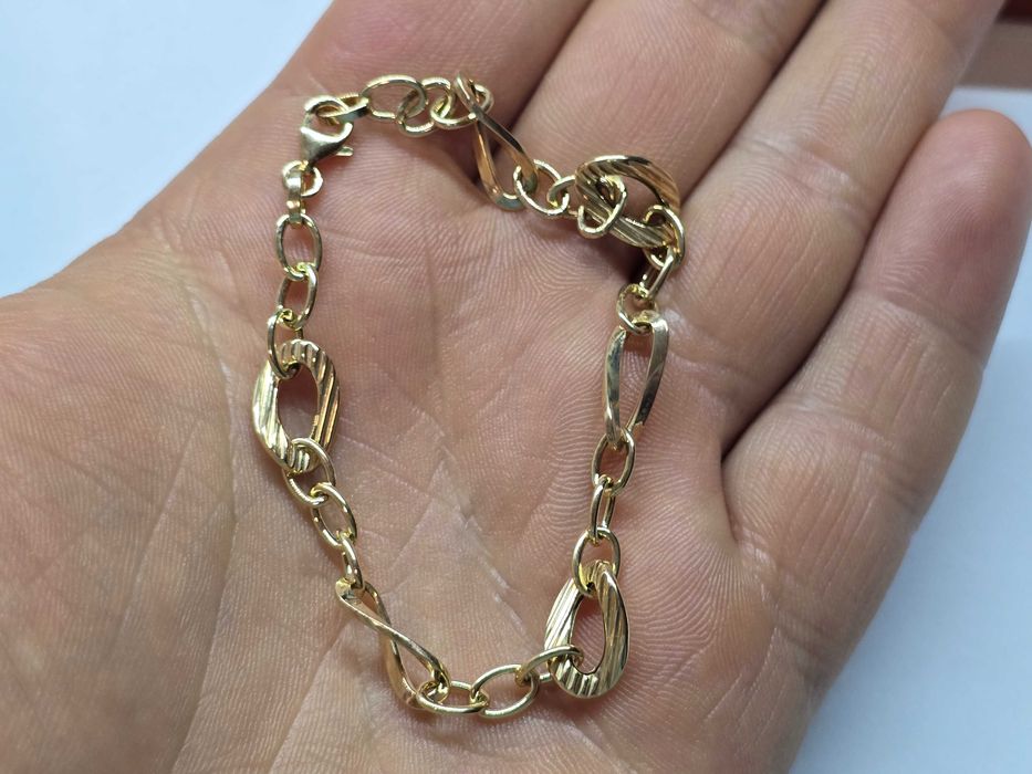 Ładna złota bransoletka pr.585 CIEKAWA |Plus Lombard Kłodzko Grottgera