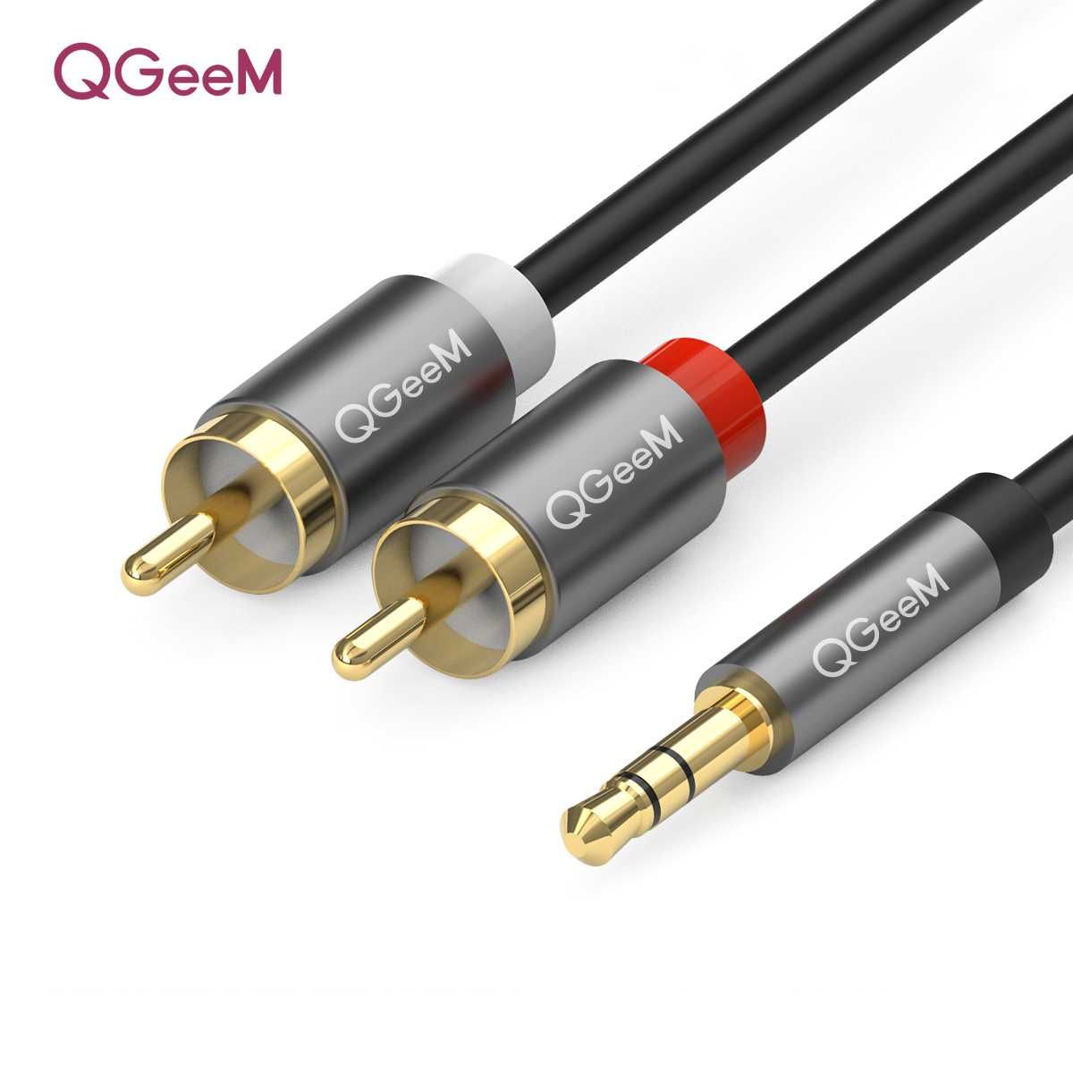 QGeeM kabel przewód 3,5mm Jack do 2RCA Cinch
