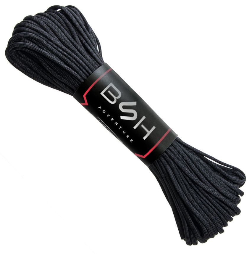 ᴺᴼᵂᴬ ⇒ Najmocniejsza Linka Paracord BSH Czarna 30 metrów Udźwig 250 kg