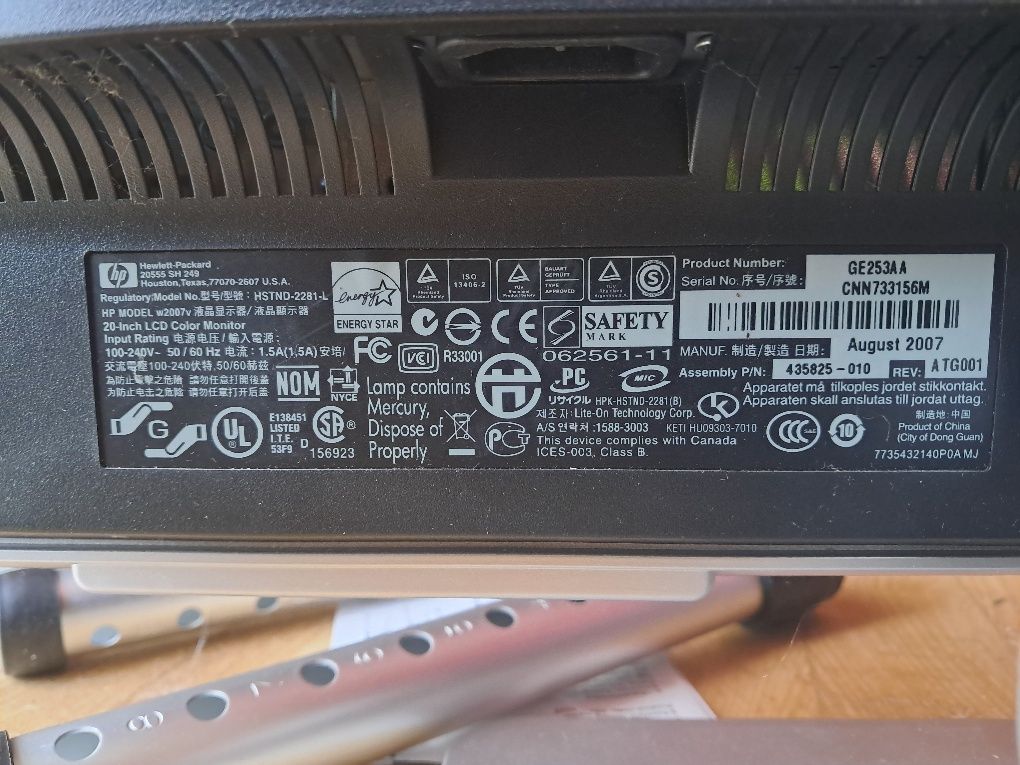 Monitor do komputera HP 20555 SH249