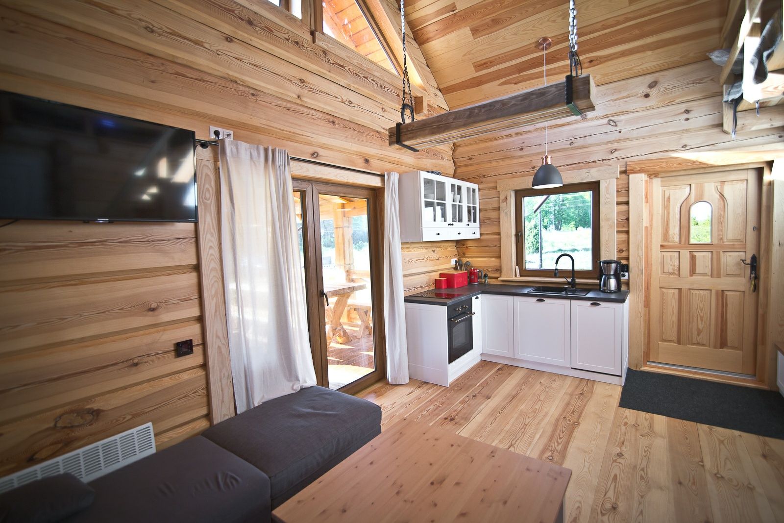 Domek Mazury, całoroczny dom z bala, sauna, balia na wyłączność