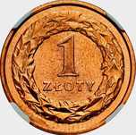 PRÓBA MIEDŹ 1 złoty 2009 NGC MS64 RD - Ogromna rzadkość!