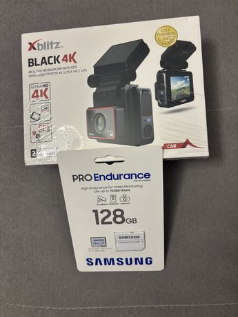 Kamera samochodowa xblitz black 4k +karta pamieci 128 proendurance