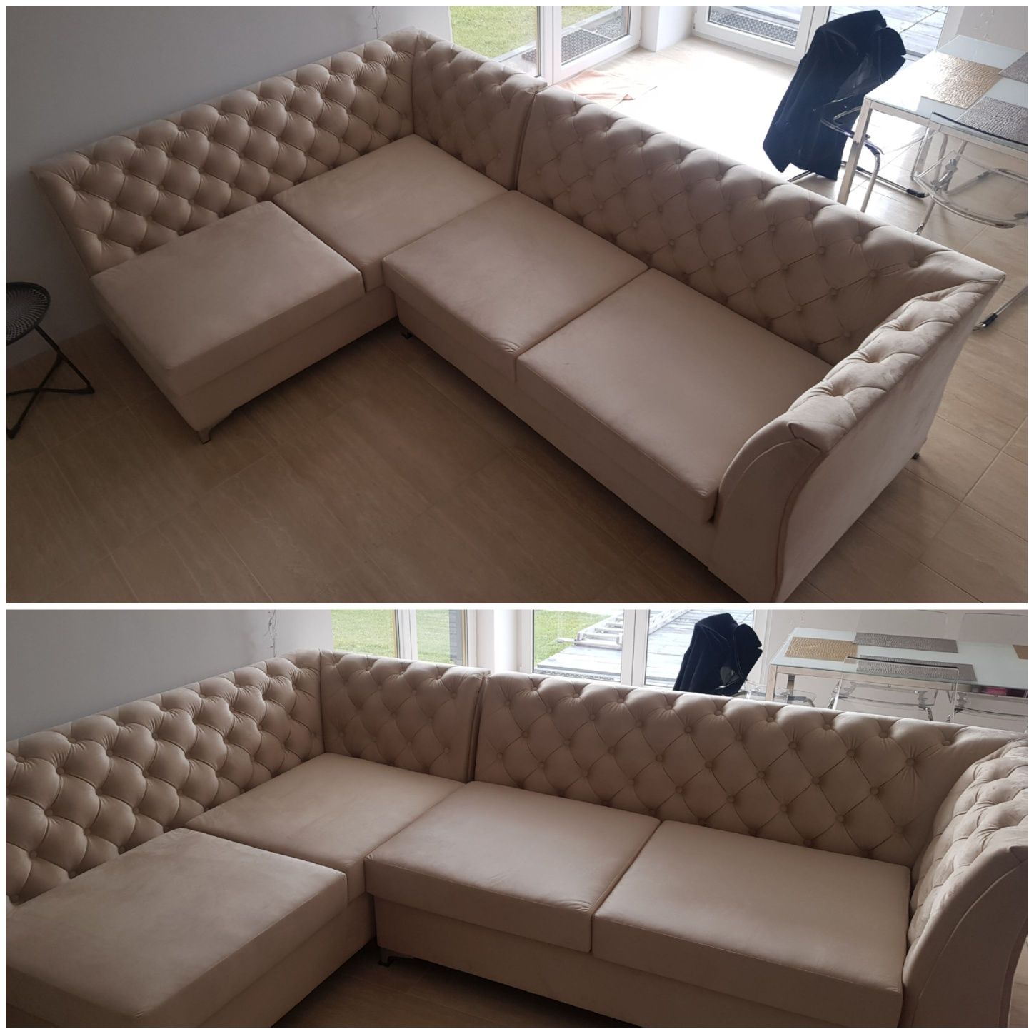 Sofa Chesterfield rozkładana (2 sofy = narożnik 4300 zł)