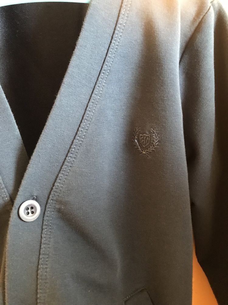 Sweter chłopięcy rozpinany jak bluza granatowy r 134