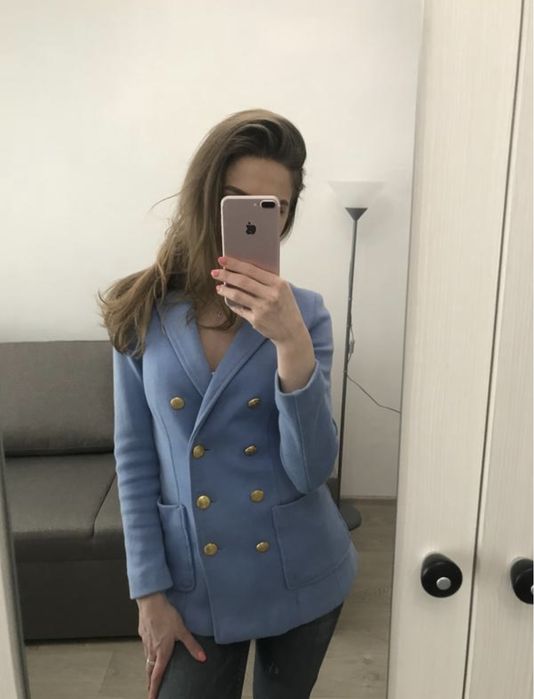 Піджак/жакет твідовий блакитний H&M