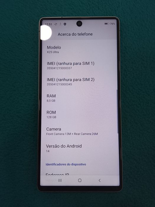X25 ultra 8GB RAM 128GB memoria