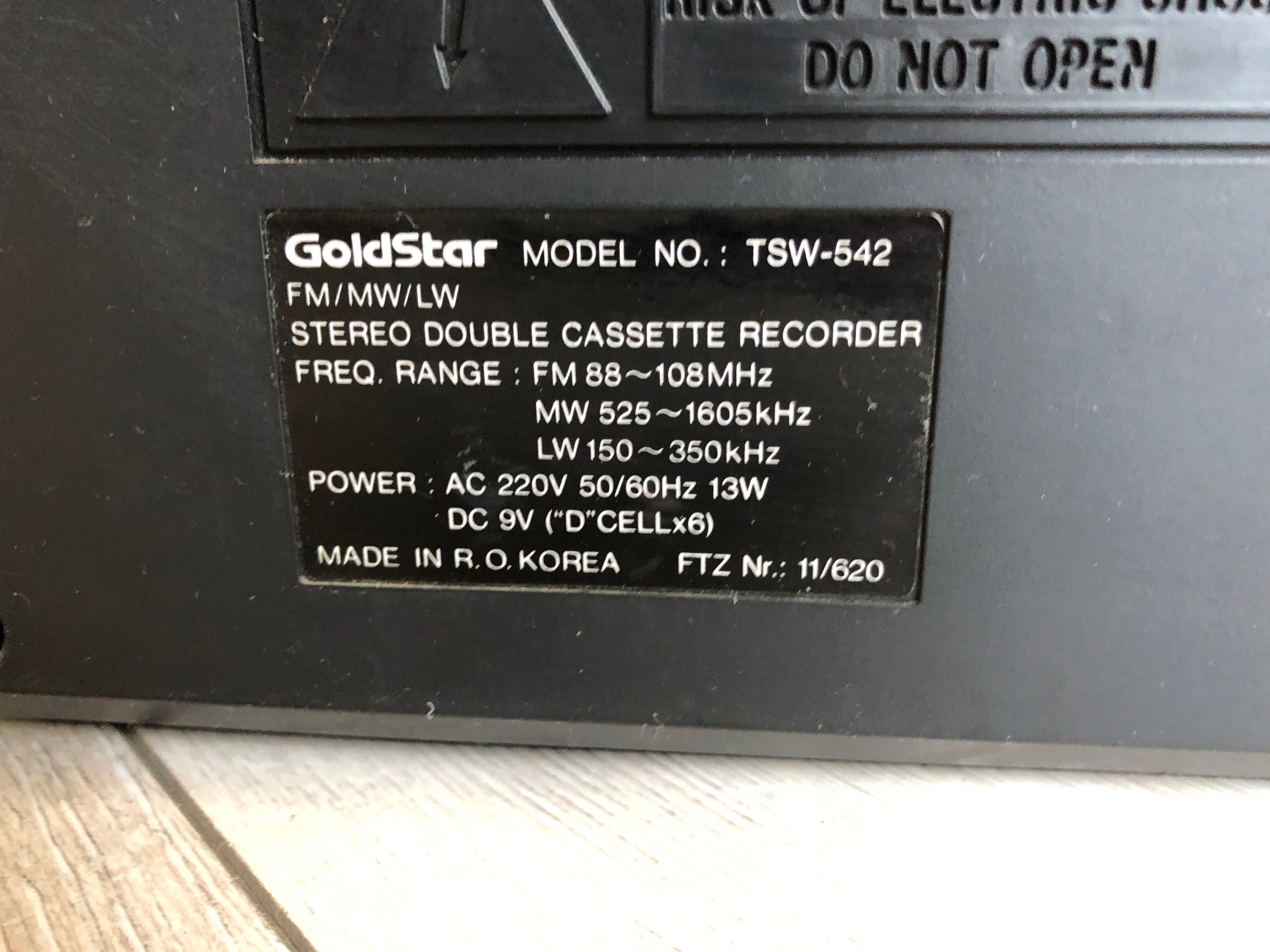 Radio, magnetofon GoldStar, model: TSW-542