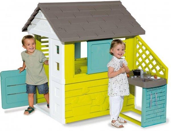 Садовый детский домик Smoby "Радужный" с летней кухней 810722