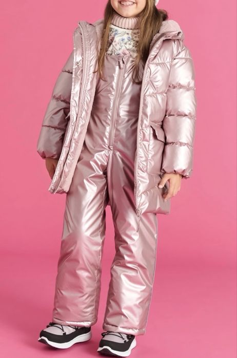 Зимовий комплект пальто,куртка та полукомбинезон на дівчинку  134р.