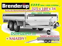 Brenderup 5325ATB2500 + NAJAZDY  solidna przyczepa z najazdami 325x180x34 2500kg DMC burty demontowalne