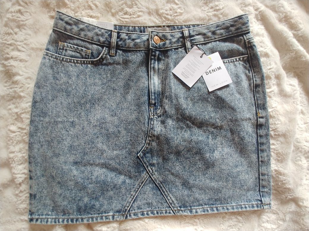 New Look nowa jeansowa spódnica z efektem sprania rozmiar L/XL