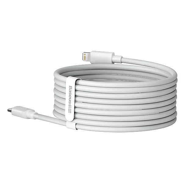 Kabel Baseus Simple Wisdom Lightning / USB-C 20W 1.5 m 2 szt. - biały