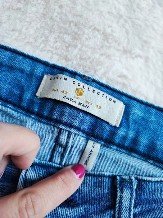 Zara Men spodnie jeansowe męskie z przetarciami modne bawełniane
