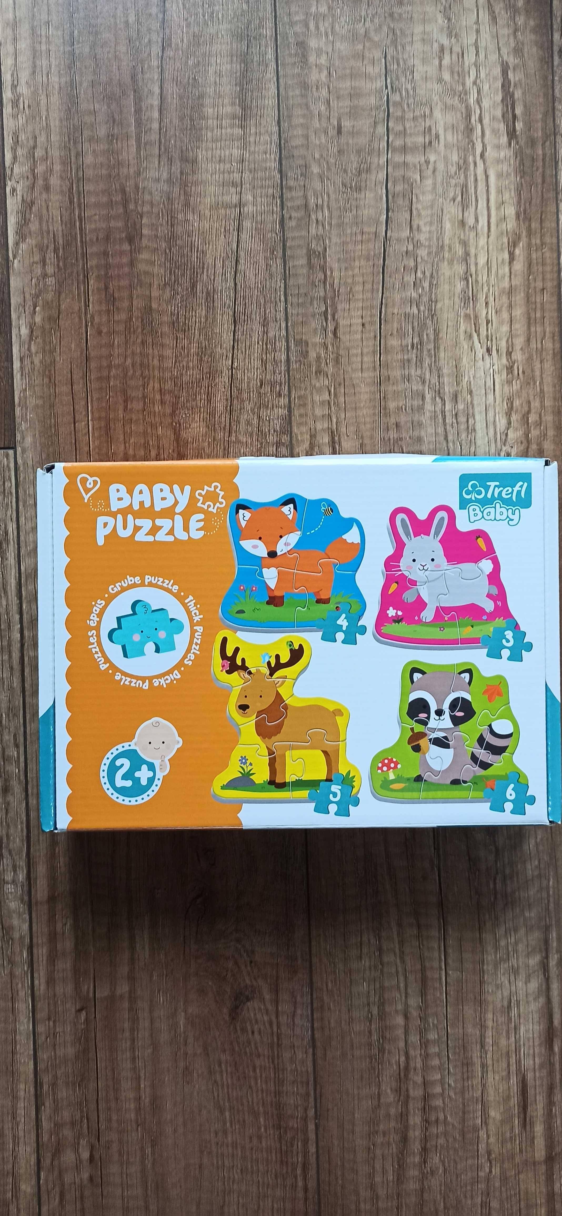 Puzzle baby, trefl baby, pojazdy, zwierzątka 2+