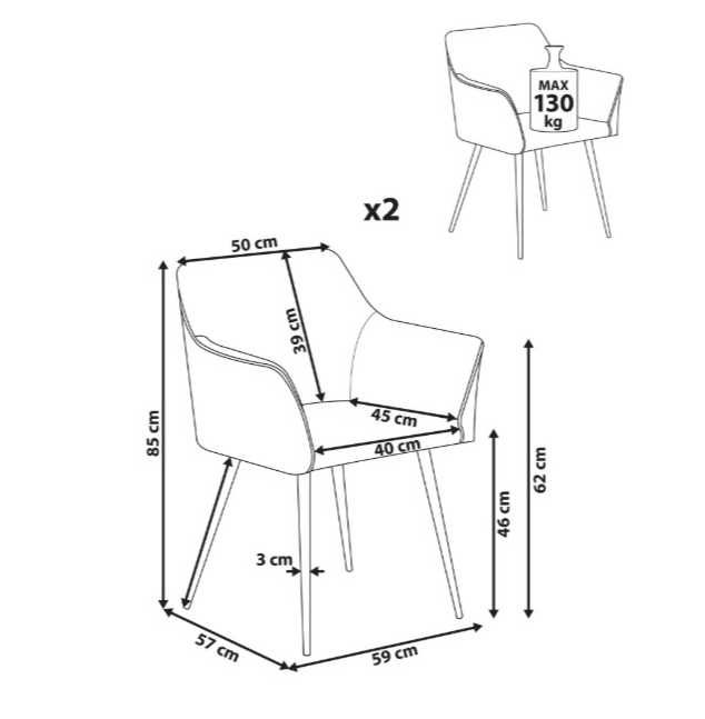 Zestaw 4 Krzeseł Aksamitnych Beliani JASMIN Glamour Taupe (cena/ szt)