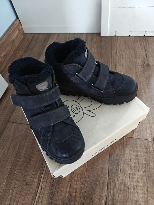 Skórzane buty ocieplane, trzewiki, kozaki chłopięce 29, Lasocki Kids