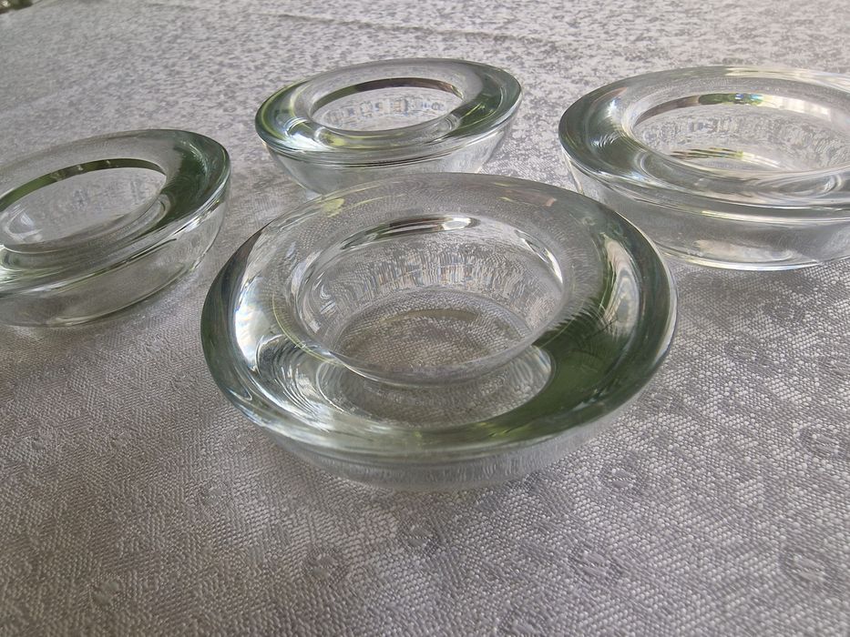 4 świeczniki szklane