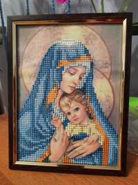 Икона "Богородица с младенцем" алмазная мозаика