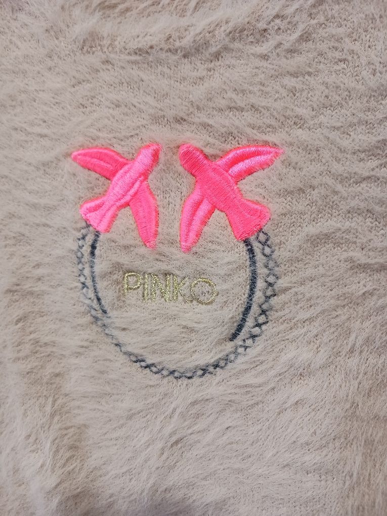 Włochaty beżowy sweter PINKO rozm. S