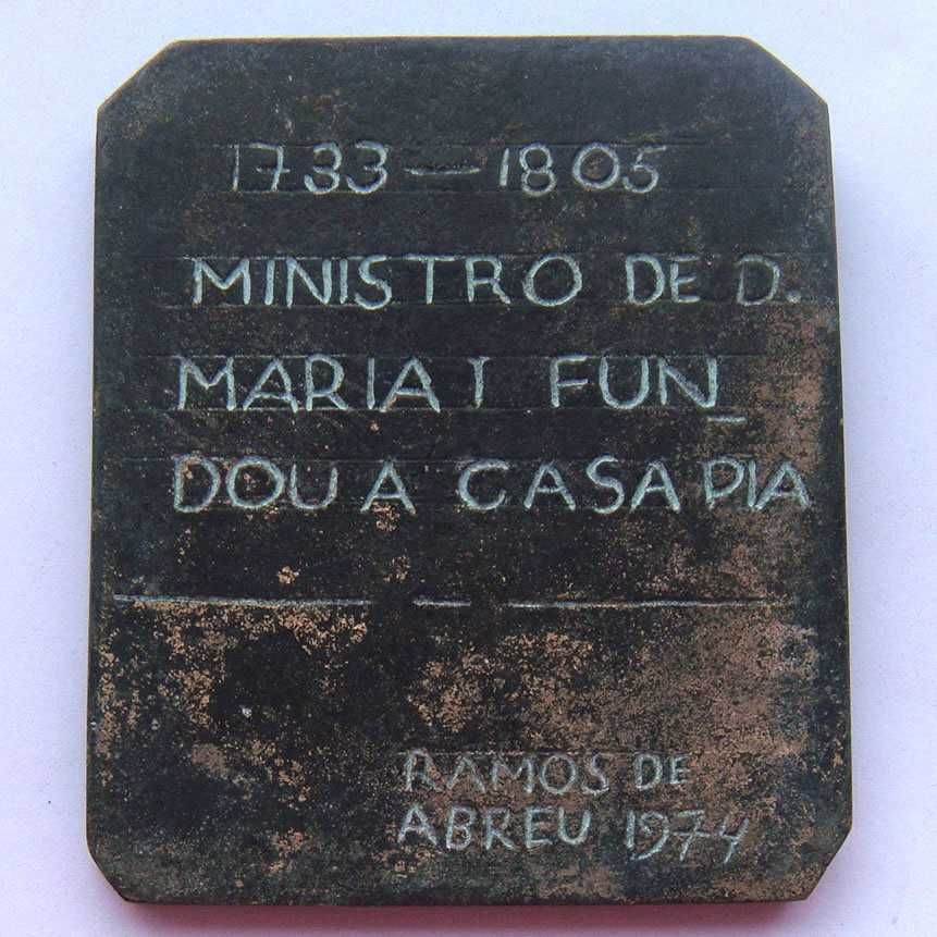 Medalha de Bronze Pina Manique Casa Pia por RAMOS DE ABREU 1974