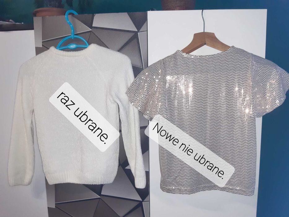 Sweterek + bluzka 134 stan idealny!