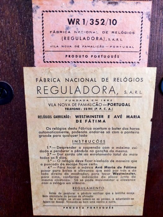 Relógio de parede - Reguladora. Excelente ocasião