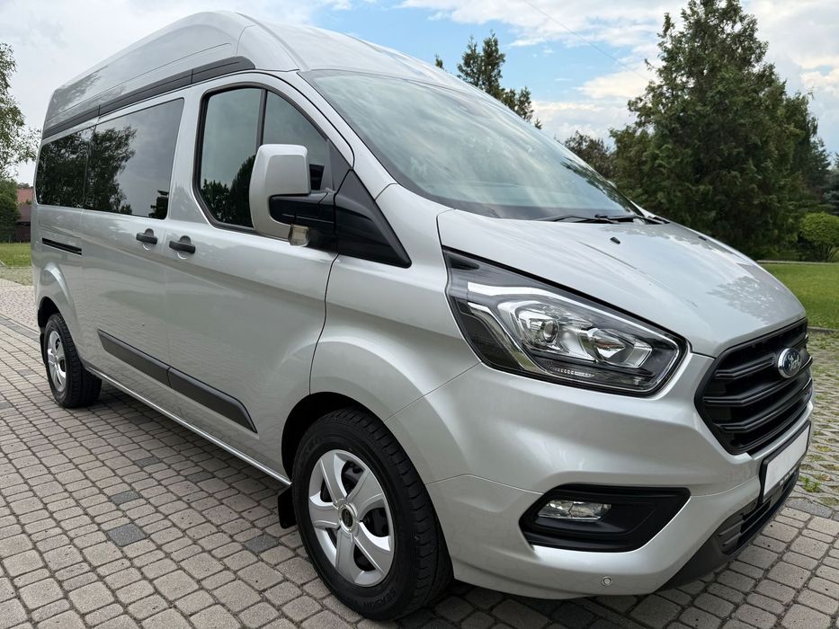 Ford Transit Custom 9 osób Salon Polska 1-wł L2H2 Bezwypadkowy Zadbany ASO FAKTURA VAT 23%