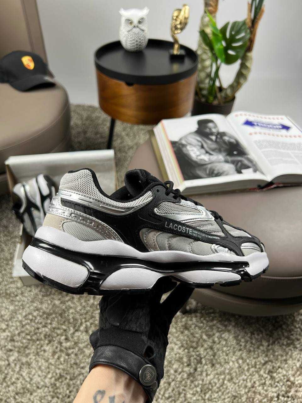 Чоловічі кросівки лакоста Lacoste L003 2K24 Grey Black Silver [41-46]