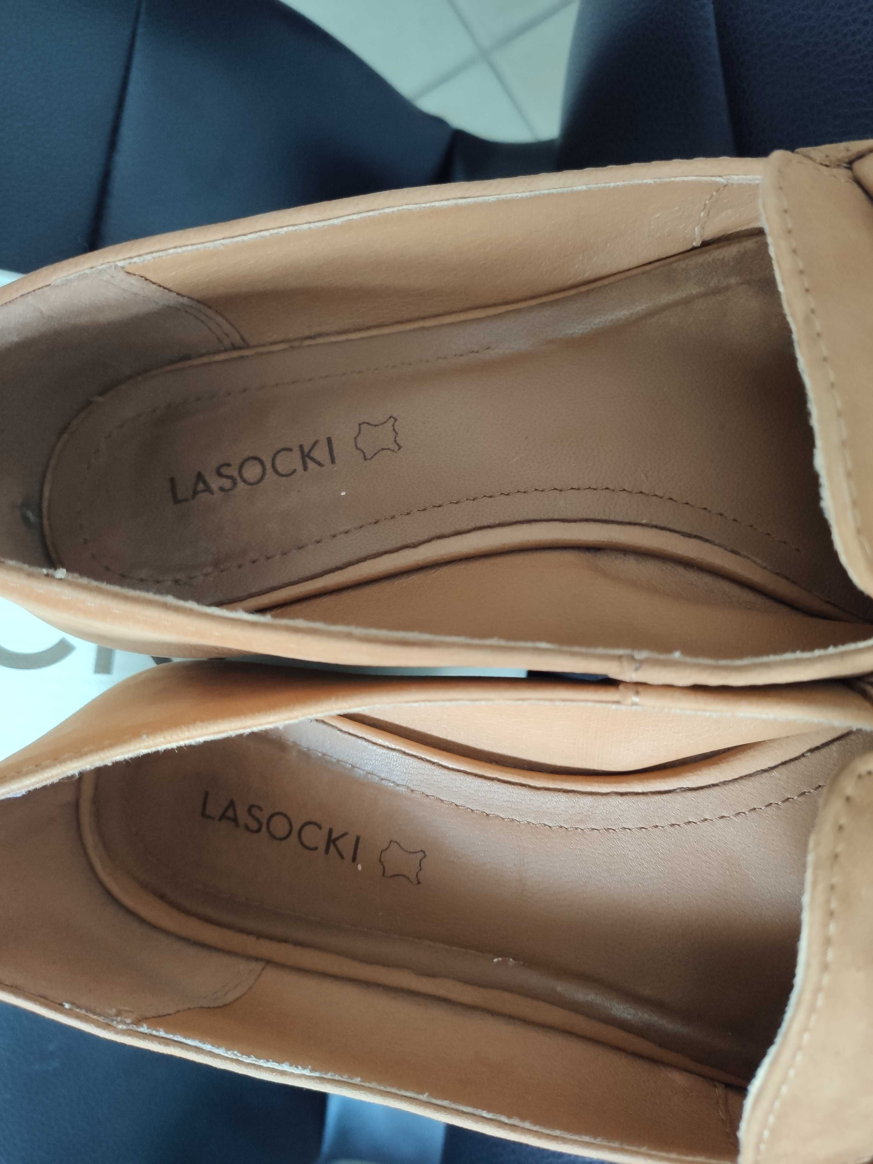 Lordsy mokasyny camel Lasocki zaxa nubuk 37 + torebka gratis