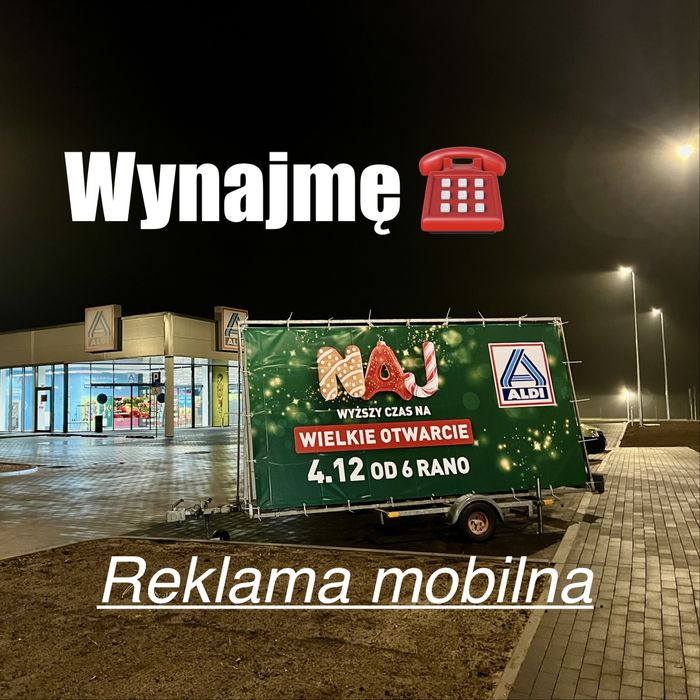 REKLAMA MOBILNA, przyczepka - laweta reklamowa