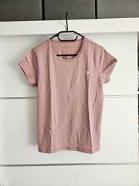 Różowy tshirt abercrombie and fitch basic bawełniany
