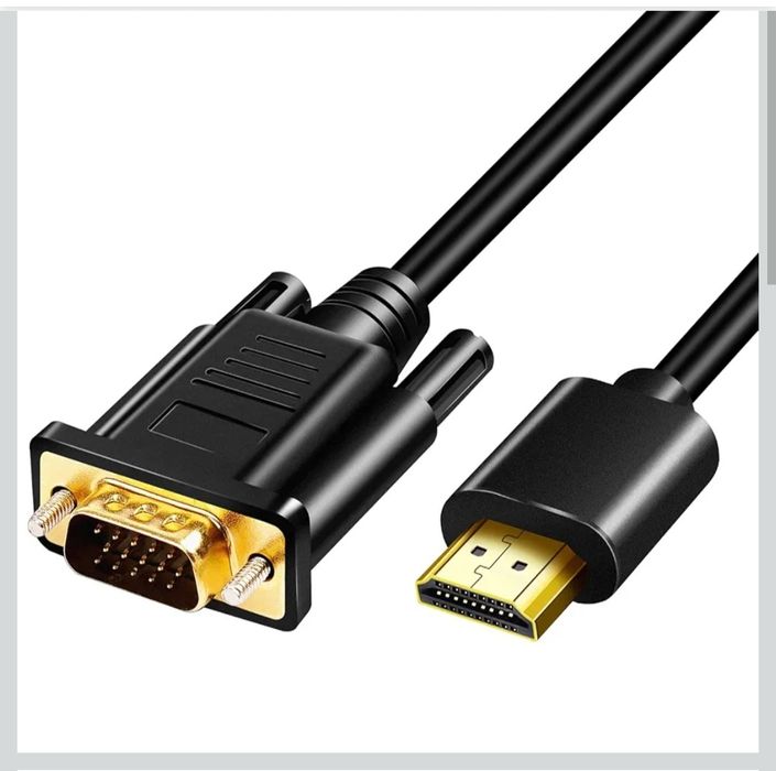 Kabel HDMI na VGA, pozłacany, 1080p, cyfrowy HDMI na VGA