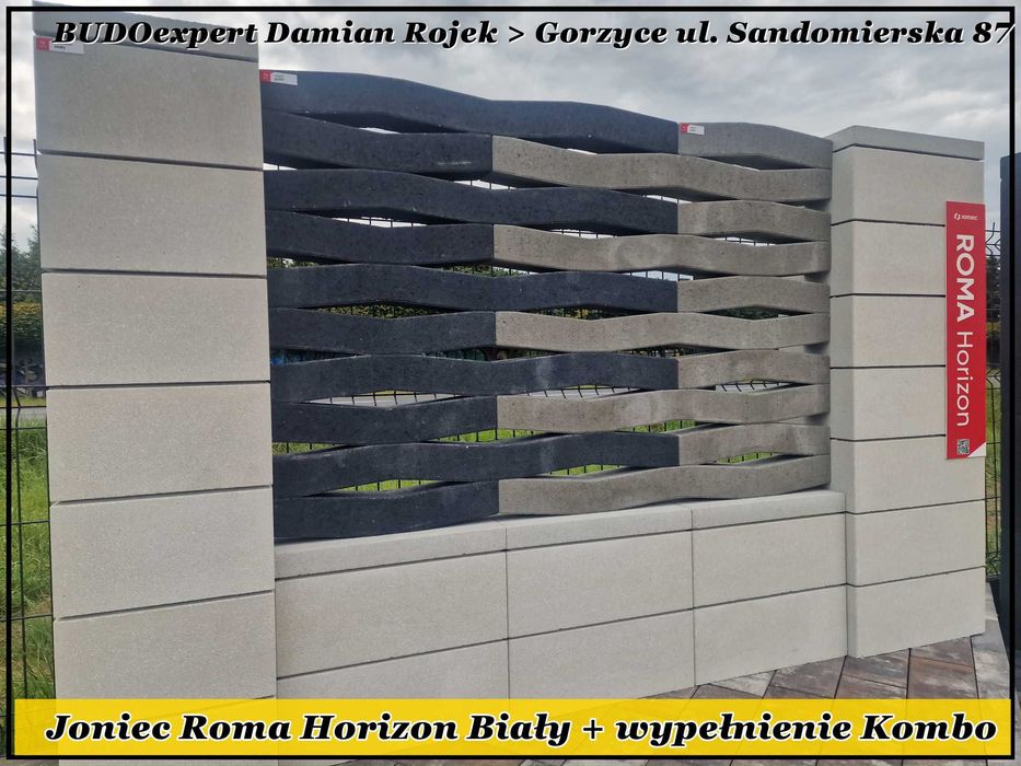 Joniec KOMBO przęsła z elementów betonowych ogrodzenie betonowe