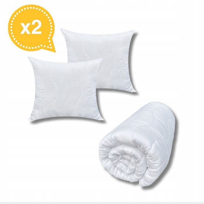 Kołdra całoroczna 160x200 2x poduszka 70x80 komplet antyalergiczny