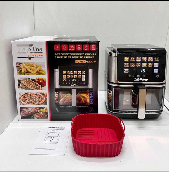 Аерофрітюрниця zepline-109-211 Аерогриль повітряна фритюрниця 12-14л