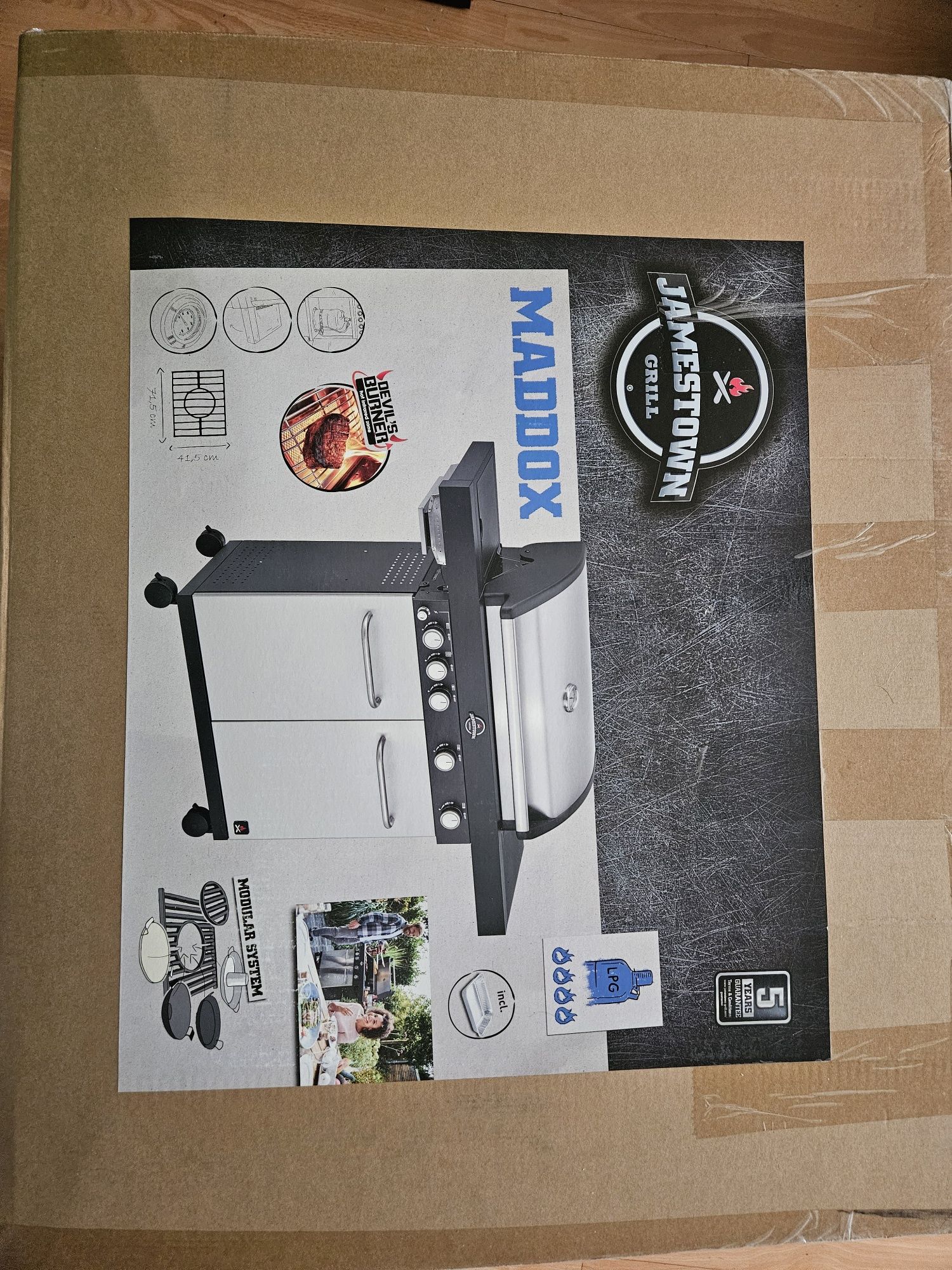 Grill Gazowy Jamestown Maddox 4+1 palnikowy 17,5KW