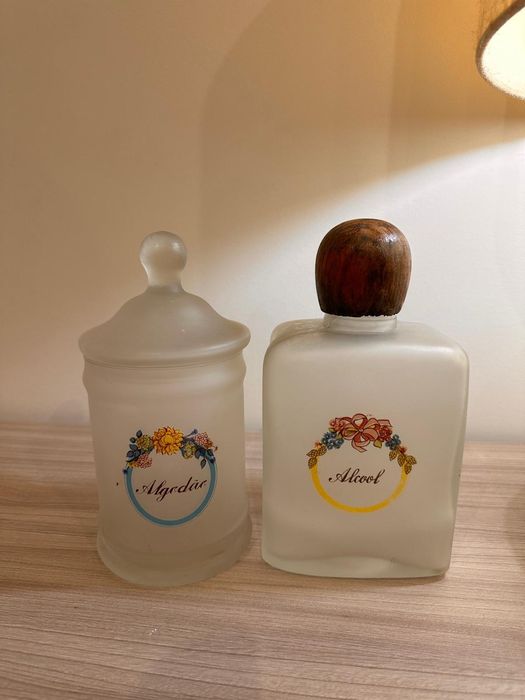 Frascos algodão/ álcool vintage