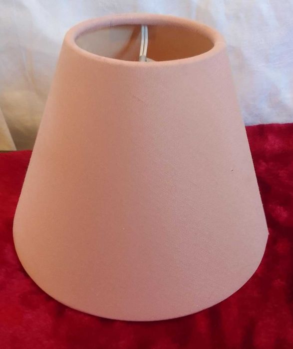 Abażur mały na żarówkę, kolor pudrowy róż