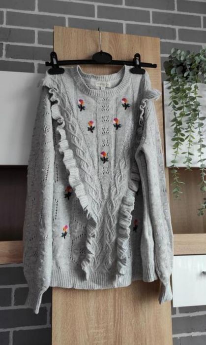 Zara светр об'ємний S, в'язаний светрик оверсайз M, кардиган 3D H&M