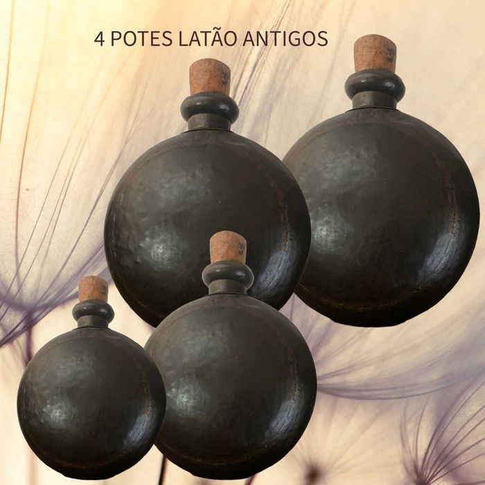 4 Ânforas de latão antigo