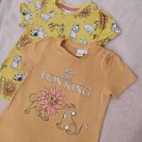 2 Bluzki bluzeczki 92 Disney Król lew dalmatynczyki