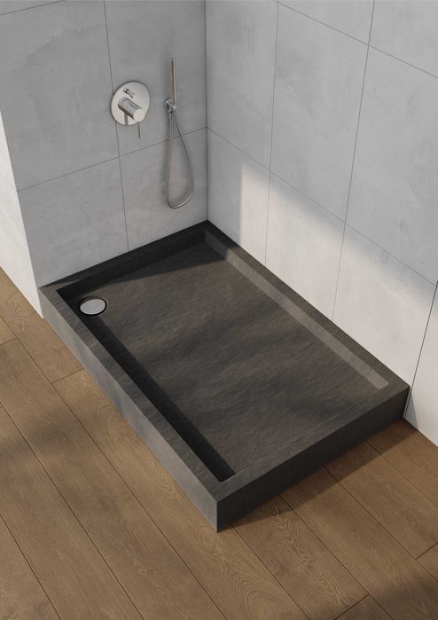 SCHEDPOL Medium Black Stone brodzik prostokątny 80x100 cm 3.4736/C/ST