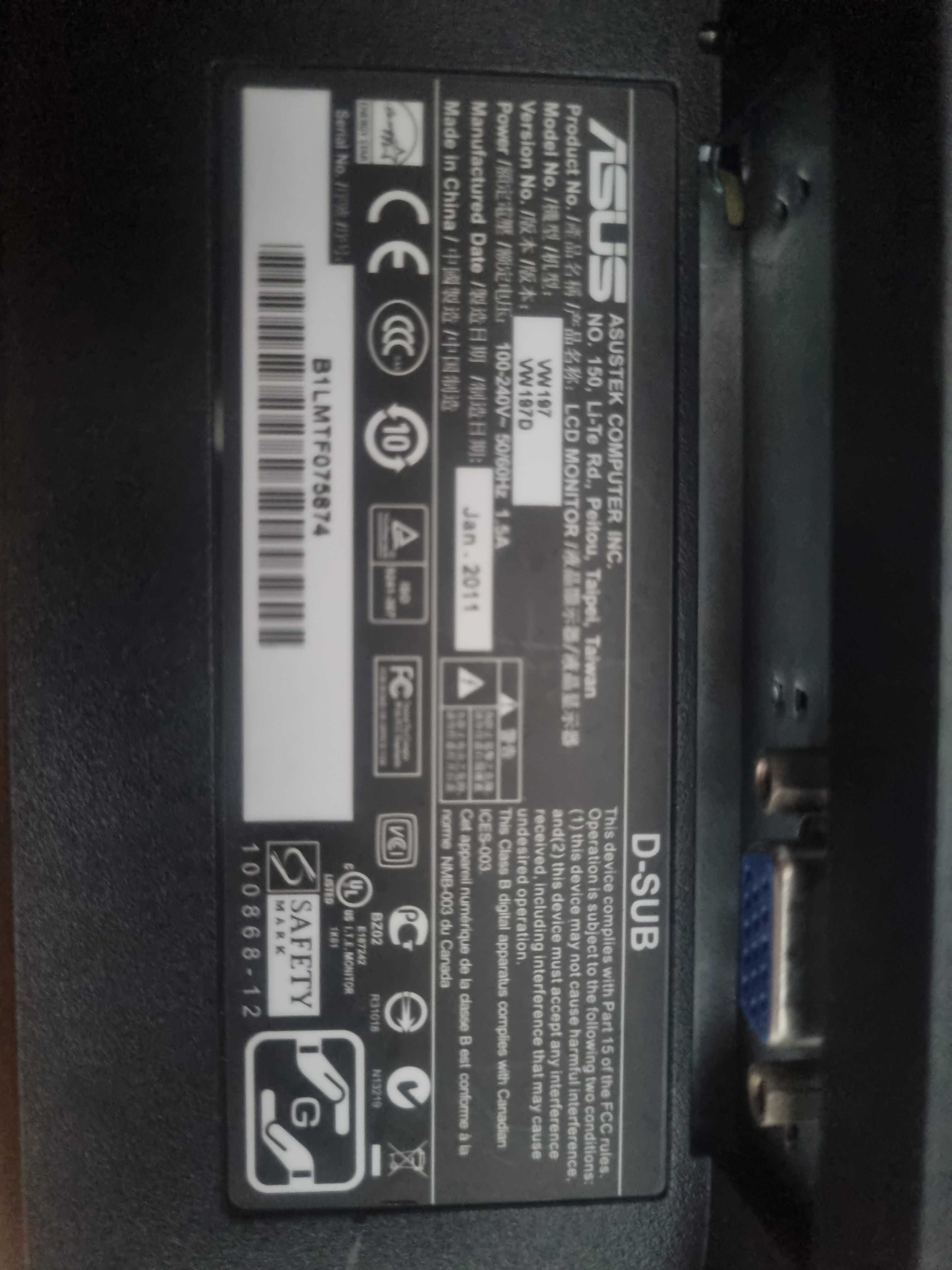 Monitor LCD ASUS VW197D