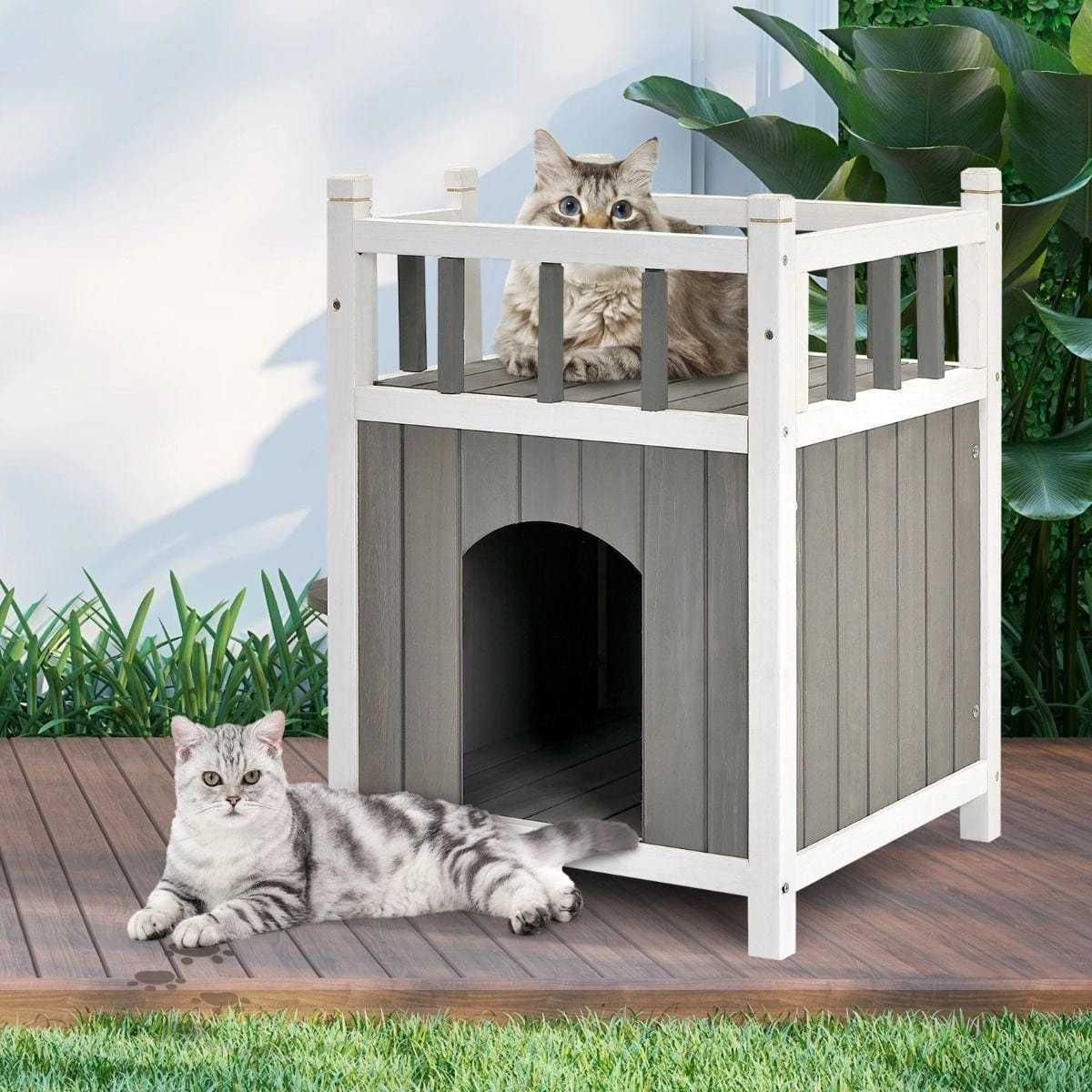 Piętrowy domek dla kota 45 x 45 x 65 cm