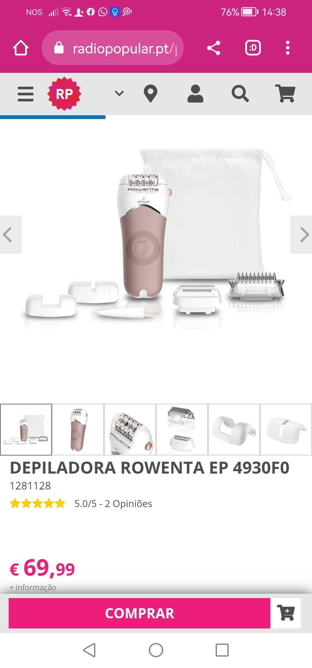 Depiladora wet & dry Rowenta