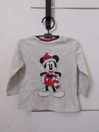 Bluzeczka szara Myszka Miki święta Mikołaj Christmas H&M 12-18M 86cm