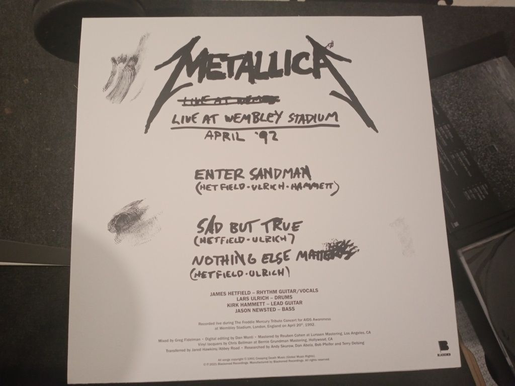 Metallica Live at Wembley stadium London winyl